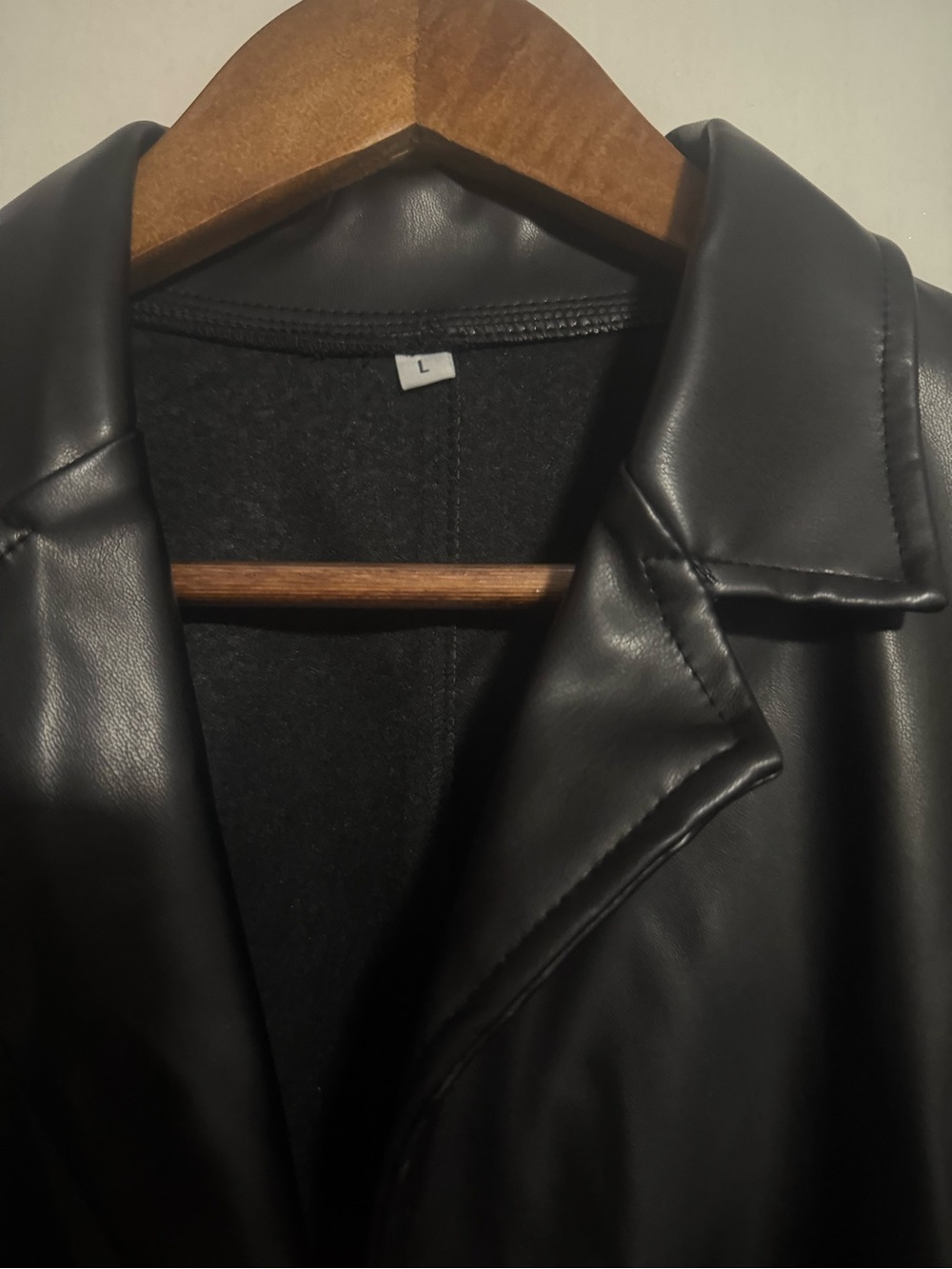 Source Unknown Black Faux Leather Women's Blazer Jacket - Picture 2 of 2